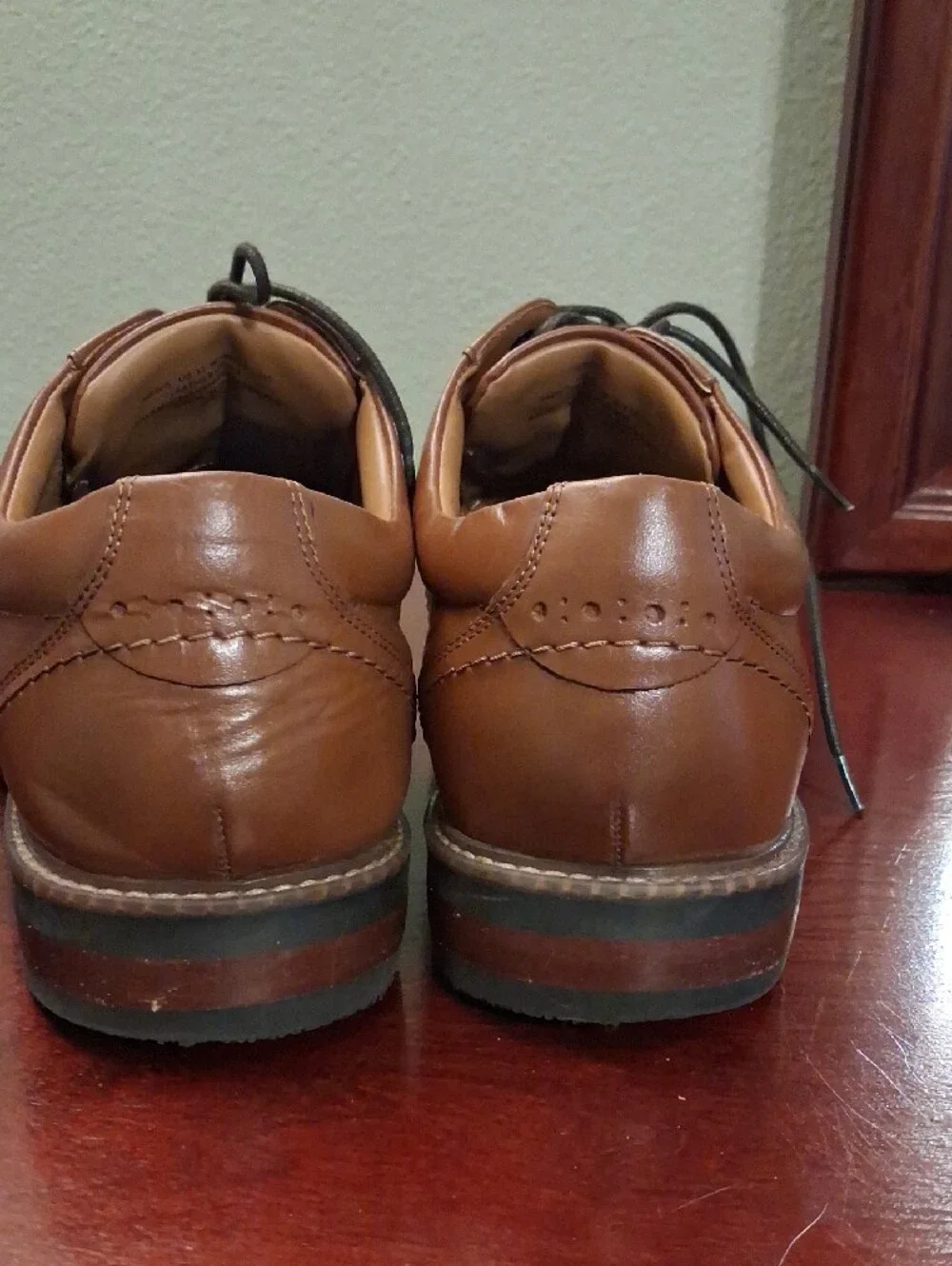 Nunn Bush Tan Brown Leather Cap-Toe Derby Dress Shoes